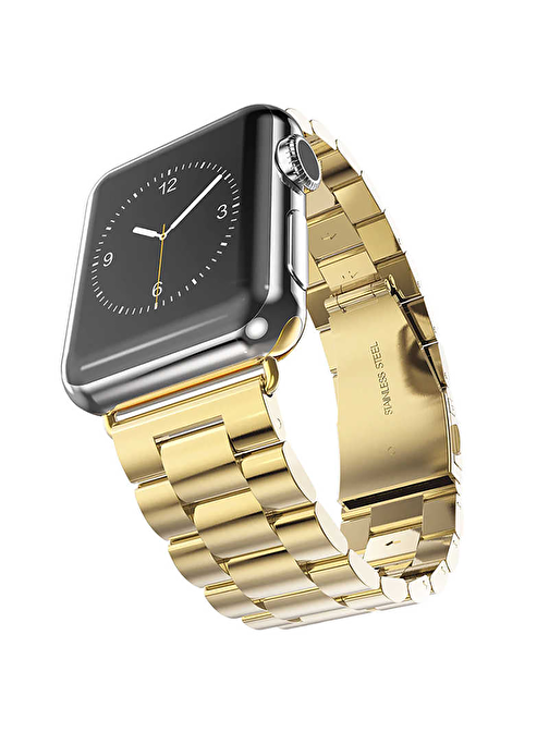 E2M Apple Watch 42 - 44 mm KRD05 Klasik Metal Akıllı Saat Kordonu Gold