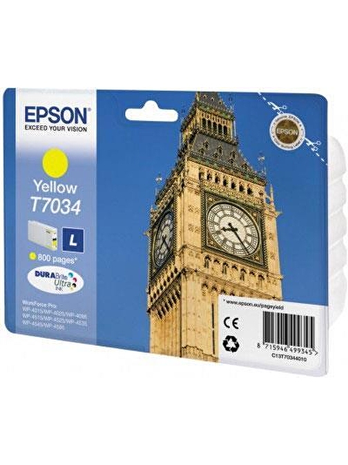 Epson T7034 T70344010 Orijinal Sarı Mürekkep Kartuş 800 Sayfa