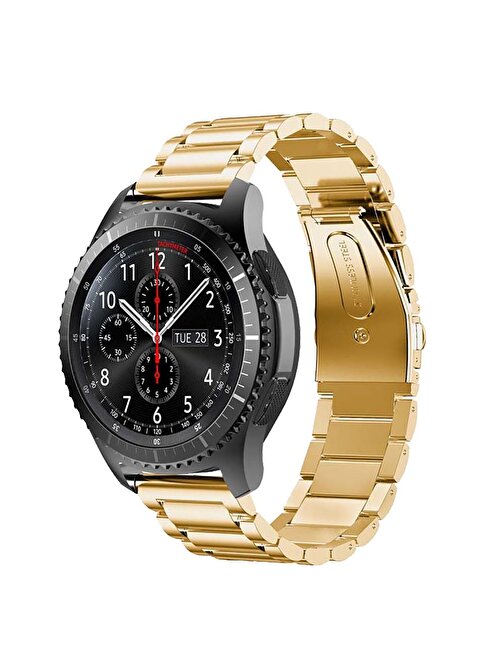 E2M Samsung Galaxy Watch 20 mm KRD05 Klasik Metal Akıllı Saat Kordonu Gold