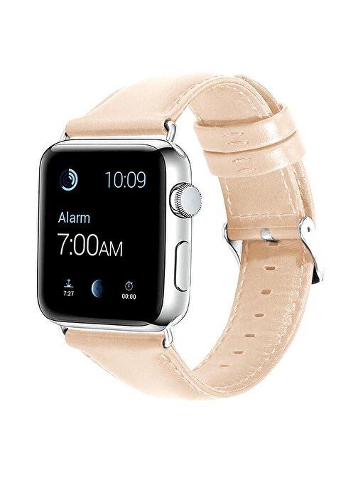 E2M Apple Watch 42 - 44 mm KRD10 Deri Kum Akıllı Saat Kordonu
