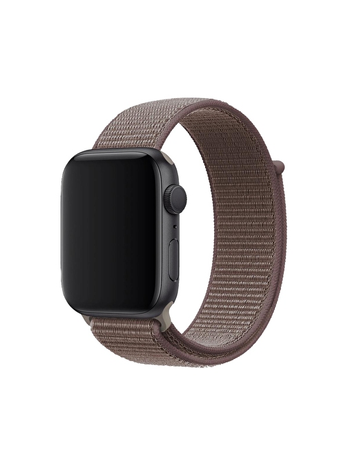 E2M KRD03 Apple Watch 42 - 44 mm Hasır Akıllı Saat Kordonu Gül Kurusu