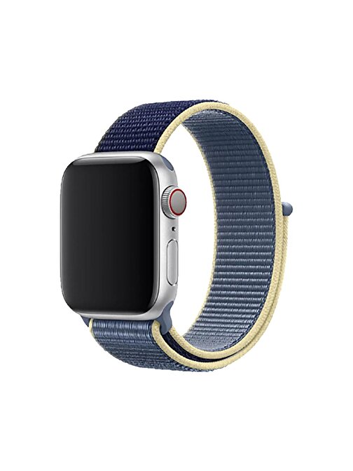 E2M KRD03 Apple Watch 38 - 40 mm Hasır Akıllı Saat Kordonu Lacivert