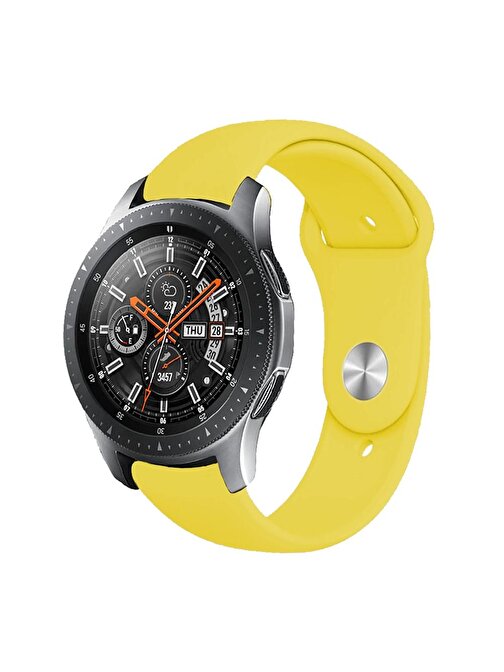 E2M Samsung Galaxy Watch 20 mm KRD19 Classic Silikon Akıllı Saat Kordonu Sarı
