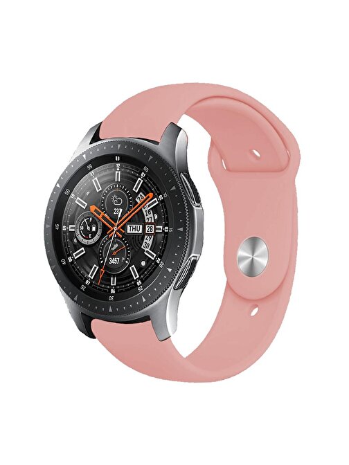 E2M Samsung Galaxy Watch 22 mm KRD19 Classic Silikon Akıllı Saat Kordonu Pembe