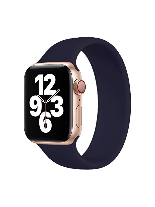 E2M KRD18 Apple Watch 42 - 44 mm Silikon Akıllı Saat Kordonu Lacivert