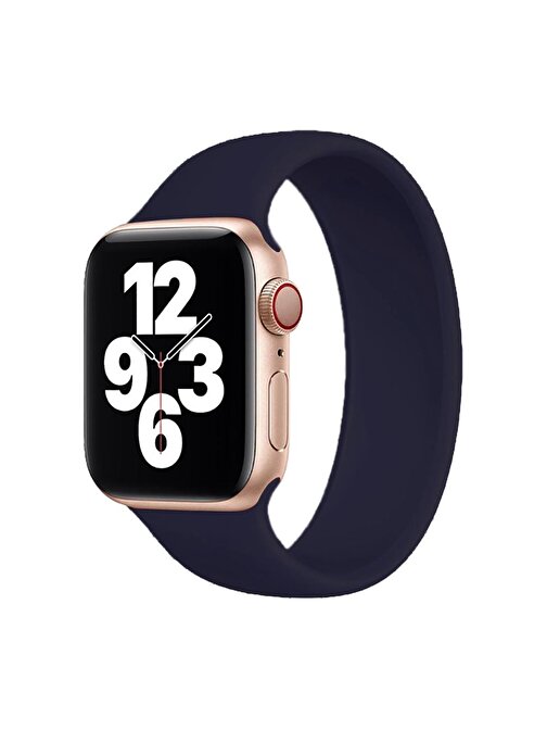 E2M KRD18 Apple Watch 42 - 44 mm Silikon Akıllı Saat Kordonu Medium Lacivert