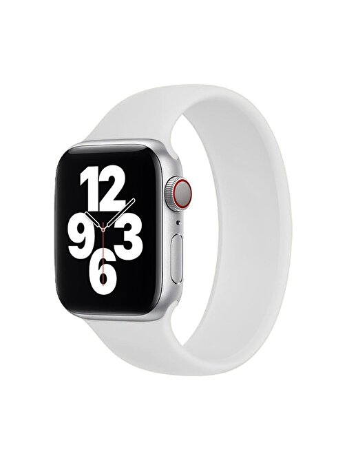 E2M KRD18 Apple Watch 42 - 44 mm Silikon Akıllı Saat Kordonu Small Beyaz