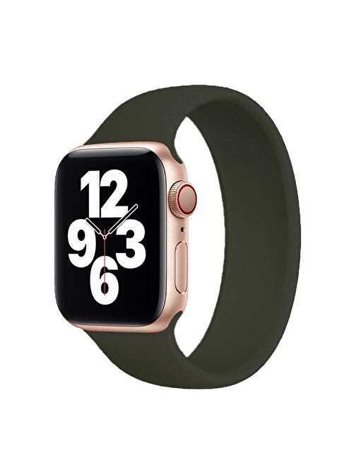 E2M KRD18 Apple Watch 42 - 44 mm Silikon Akıllı Saat Kordonu Small Petrol Yeşil