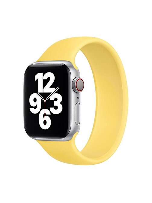 E2M KRD18 Apple Watch 42 - 44 mm Silikon Akıllı Saat Kordonu Small Sarı