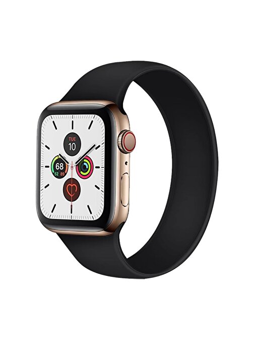 E2M KRD18 Apple Watch 42 - 44 mm Silikon Akıllı Saat Kordonu Siyah