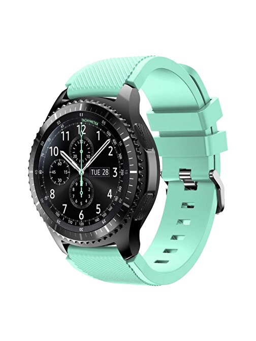 E2M Samsung Galaxy Watch 20 mm KRD12 Frontier Silikon Akıllı Saat Kordonu Turkuaz