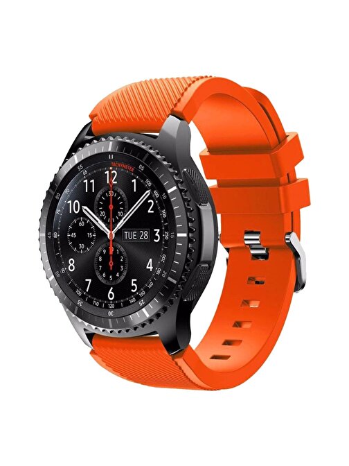 E2M Samsung Galaxy Watch 20 mm KRD12 Frontier Silikon Akıllı Saat Kordonu Turuncu