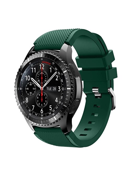 E2M Samsung Galaxy Watch 20 mm KRD12 Frontier Silikon Akıllı Saat Kordonu Koyu Yeşil