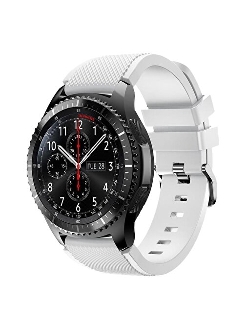 E2M Huawei Watch 22 mm KRD12 Frontier Silikon Akıllı Saat Kordonu Beyaz
