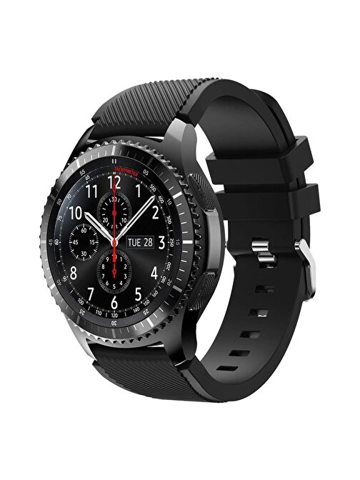 E2M Huawei Watch 22 mm KRD12 Frontier Silikon Akıllı Saat Kordonu Siyah