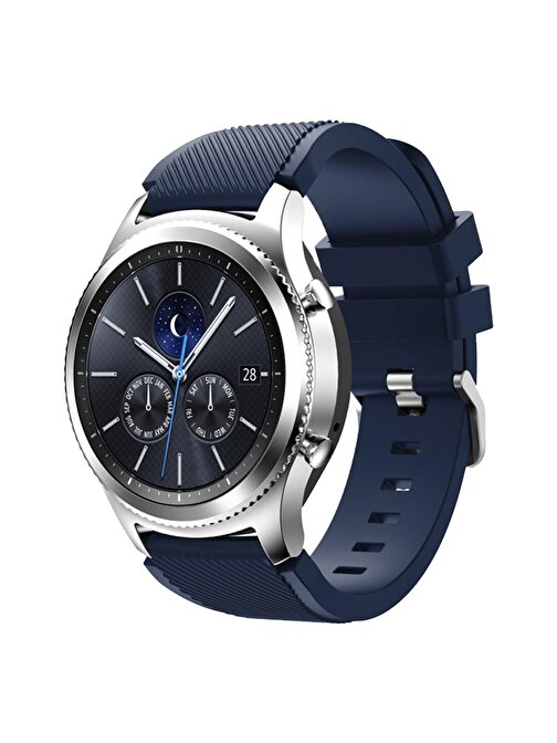 E2M Huawei Watch 22 mm KRD12 Frontier Silikon Akıllı Saat Kordonu Lacivert