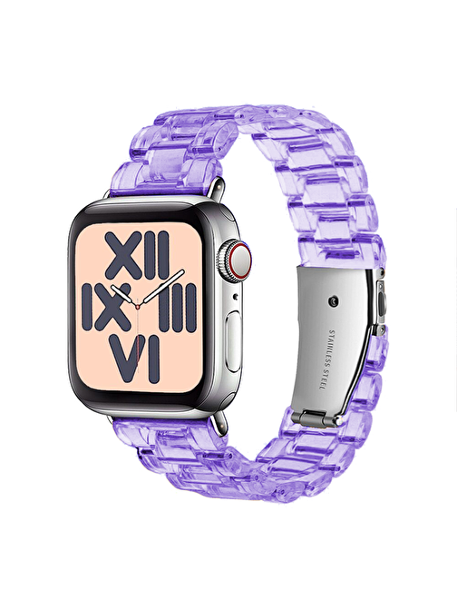 E2M KRD22 Apple Watch 42 - 44 mm Candy Akıllı Saat Kordonu Leylak