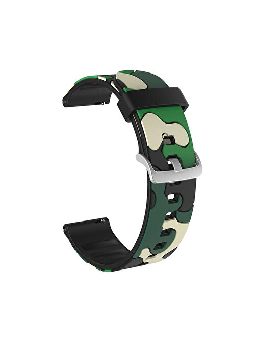 E2M Samsung Watch 22mm KRD - 24 Kamuflaj Yeşil Kordo