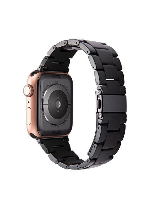 E2M Apple Watch 38 - 40 mm KRD25 Resin Akıllı Saat Kordonu Siyah