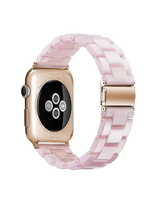 E2M Apple Watch 42 - 44 mm KRD25 Resin Akıllı Saat Kordonu Pembe