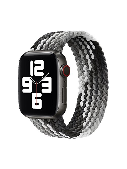 E2M KRD15 Apple Watch 42 - 44 mm Örgü Spor Akıllı Saat Kordonu Siyah
