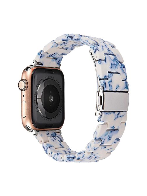 E2M Apple Watch 38 - 40 mm KRD25 Resin Akıllı Saat Kordonu Mavi