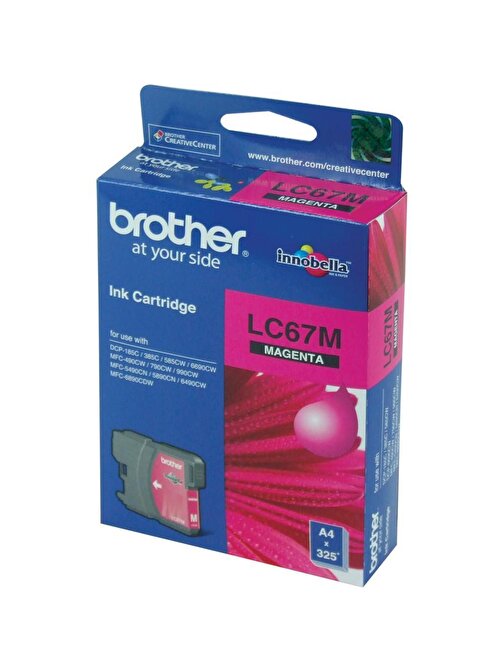 Brother Lc-67M Dcp - 185 - 385 Mfc - 490 - 615 - 790 - 795 - 990 - 5490 - 5890 - 6490-6 Uyumlu Orijinal Magenta Kartuş 325 Sayfa