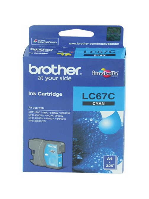 Brother Lc-67C Dcp -185-385 Mfc - 490 - 615 - 790 - 795 - 990 - 5490 - 5890 - 6490 - 6890 Uyumlu Orijinal Camgöbeği Kartuş 325 Sayfa