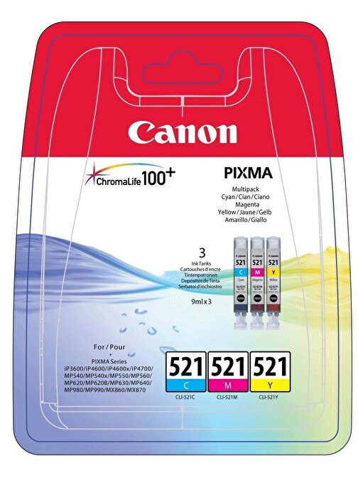 Canon Clı-521 Orijinal Renkli Mürekkep Kartuş
