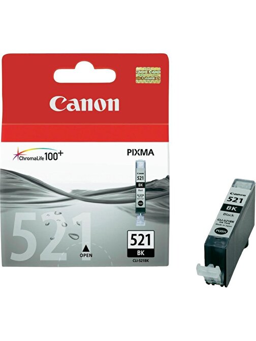 Canon Clı-521Bk Mp260-540-550-560-620-630 Mx860-870 Orijinal Siyah Mürekkep Kartuş