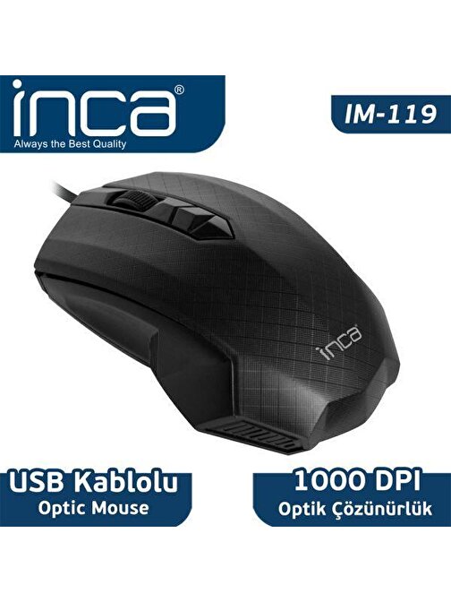 Inca IMG-119 Kablosuz 3D Siyah Optik Mouse