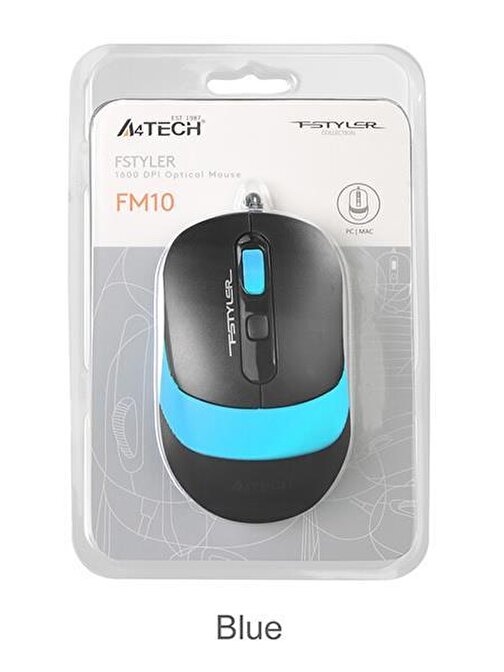 A4 Tech FM10 1600 DPI Kablosuz 3D Mavi Optik Mouse