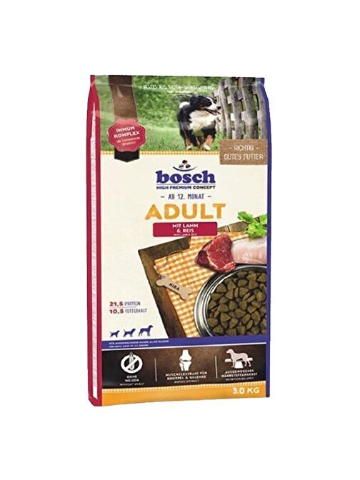 Bosch Kuzu Etli Pirinçli Yetişkin Köpek Maması 3 Kg