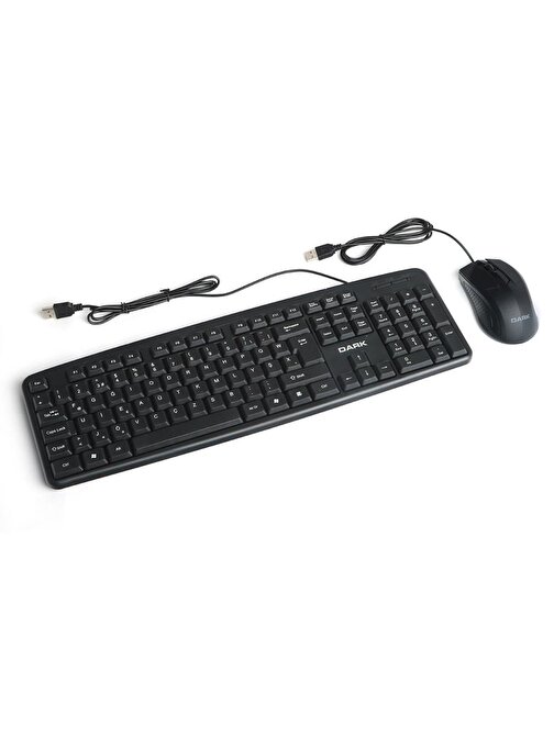 Dark DK-AC-KM1040F Türkçe Q Kablolu Ofis Klavye Optik Mouse Seti