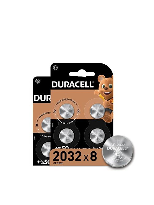 Duracell Özel 2032'lityum Düğme Pil 3V 8'li  Paket