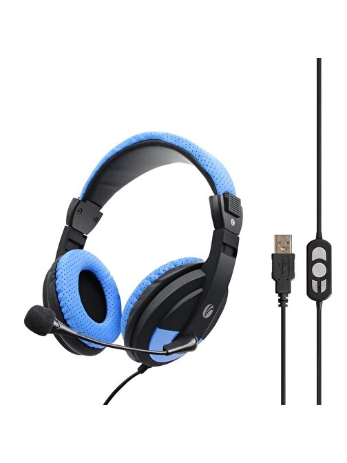 Vcom DE160U-L Kablolu Mikrofonlu Kulak Üstü Kulaklık