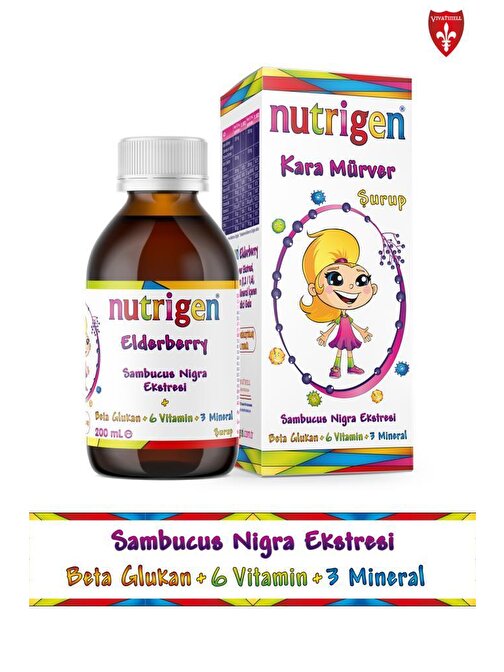Nutrigen Elderberry Kara Mürver + Beta-Glukan + Bal Şurup 200 ml