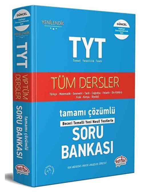 Tyt Tüm Dersler Soru Bankası Editör Yayınları