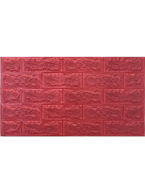 Renkli Duvarlar Kendinden Yapışkanlı Kırmızı Tuğla Desen Duvar Kağıdı Panel 70x38 cm