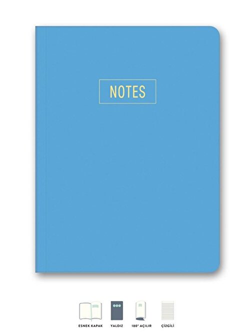 Le Color Notes Mini Defter Çizgili Mavi 14X20 Cm