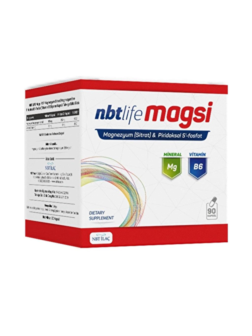 Nbt Life Magsi Magnezyum Sitrat + Piridoksal 5 Fosfat 90 Kapsül