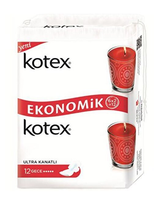 Kotex Ultra Ekonomik İkiz Paket Gece Hijyenik Pedi 12 Adet