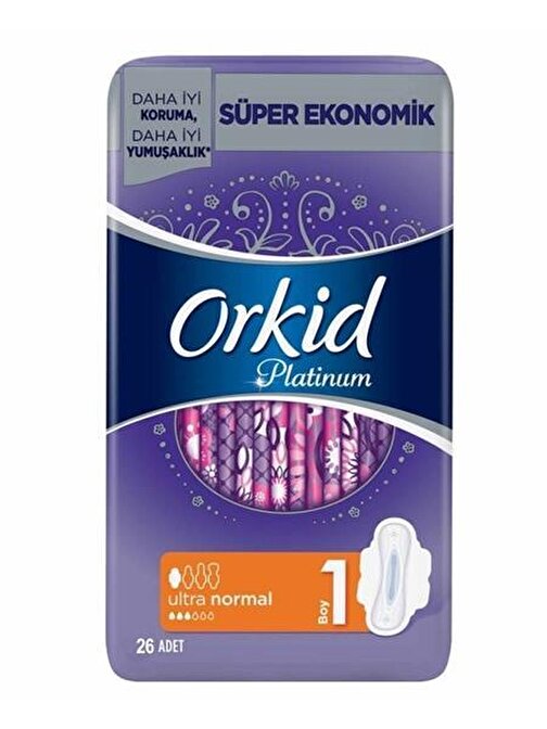 Orkid Super Eko Platinum Ultra Normal Boy 1 Hijyenik Ped 26 Adet