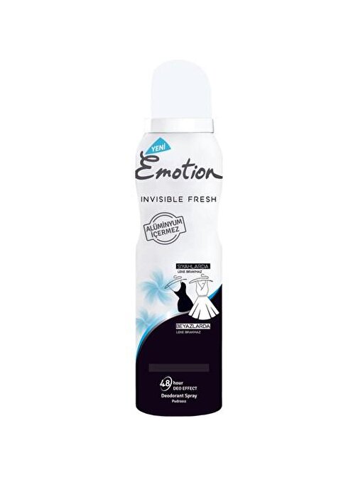 Emotion Black-White İnvisible Fresh Kadın Sprey Deodorant 150 Ml