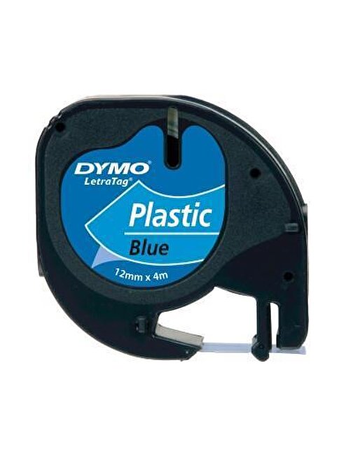 Dymo Letratag Plastik Şerit 12 mm X 4 Metre Mavi