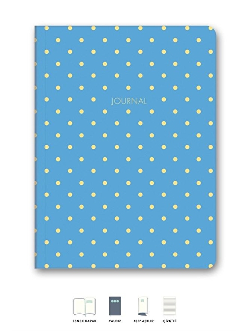 Le Color Puantiyeli Mini Defter Çizgili Mavi 14X20 Cm