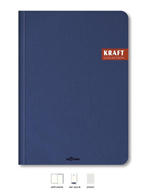 Le Color Kraft Ofis Defter Çizgili Lacivert