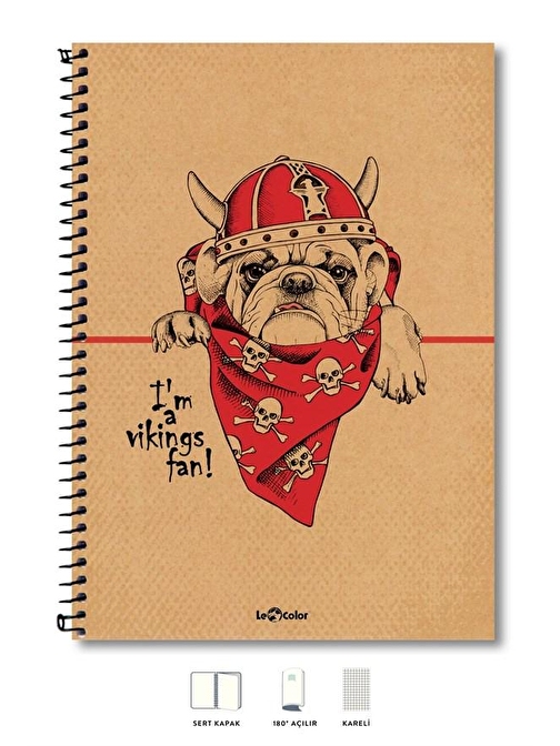 Le Color Eco Kraft Defter Kareli 200 Syf Köpek 17X24 Cm