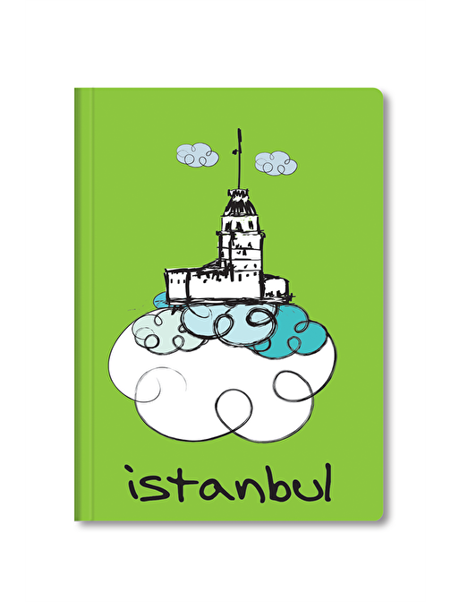 Le Color İstanbul Mini Defter Çizgili Lastikli Kızkulesi Ye