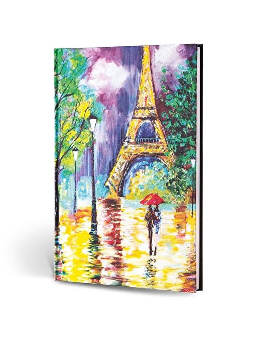 Le Color Creamona Paris Dokulu Mini Defter Çizgili Paris